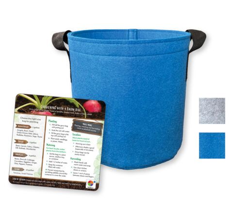 44061 3 Gallon Grow Bag w/ Tip Card (Blue/Gray) - Same