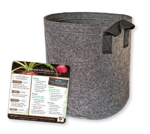 44062 5 Gallon Grow Bag w/ Tip Card (Charcoal) - Same